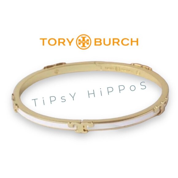 Stunning tory burch serif bangle bracelet and earring set - Picture 5 of 7